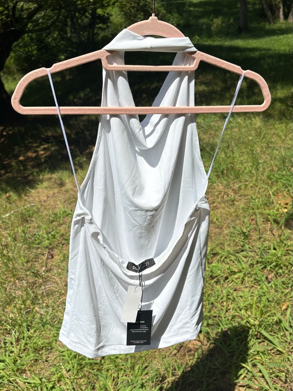 LOFT Versa 360 Knit Halter Top, White, Size Large